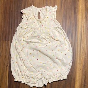 GAP Cream Romper with Colorful Dots